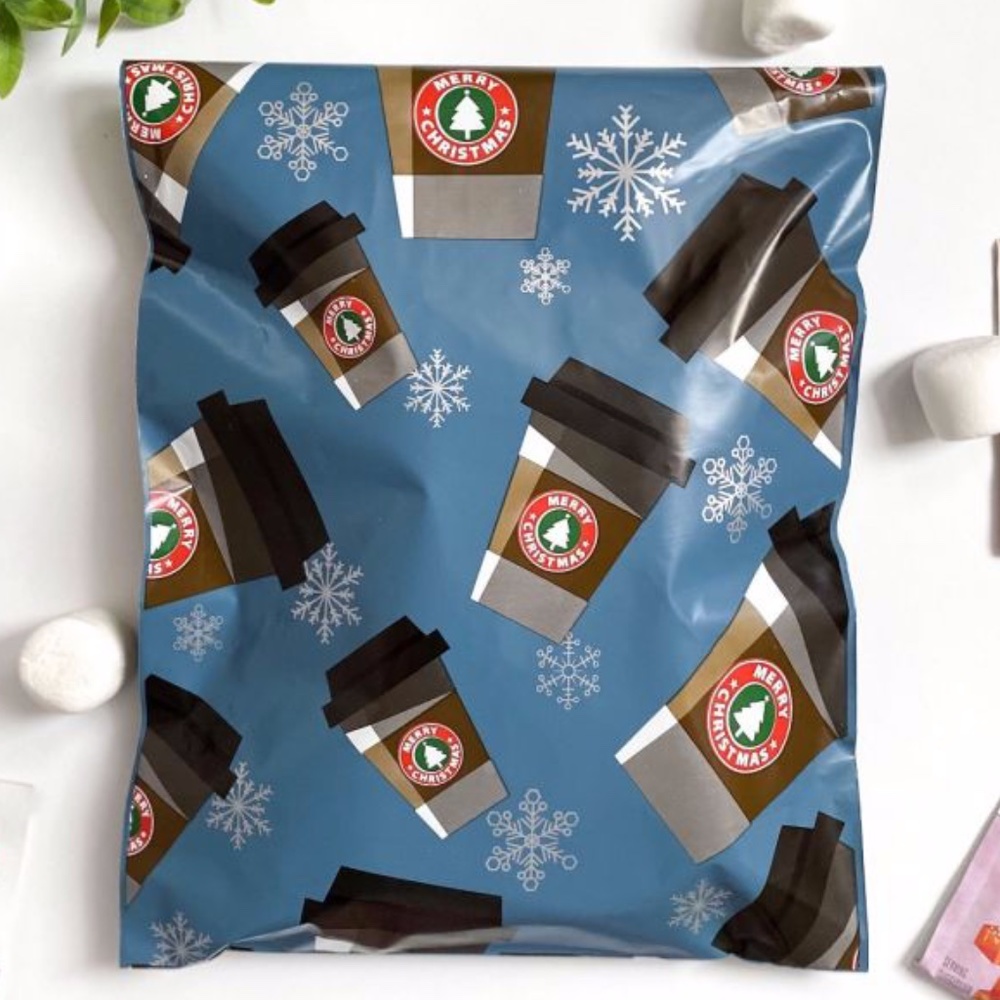 20 10x13 peppermint mocha designer polymailer